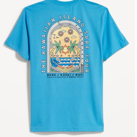 NWT OLD NAVY Soft-Washed Graphic T-Shirt Color: Optic Blue Color: Optic Blue - Picture 1 of 2